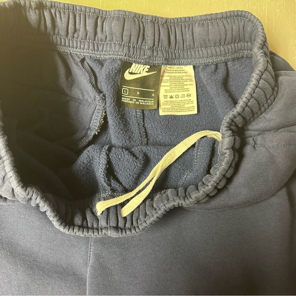 Nike Club Fleece Navy Sweat Shorts Large Big Swoosh Logo - Picture 4 of 4